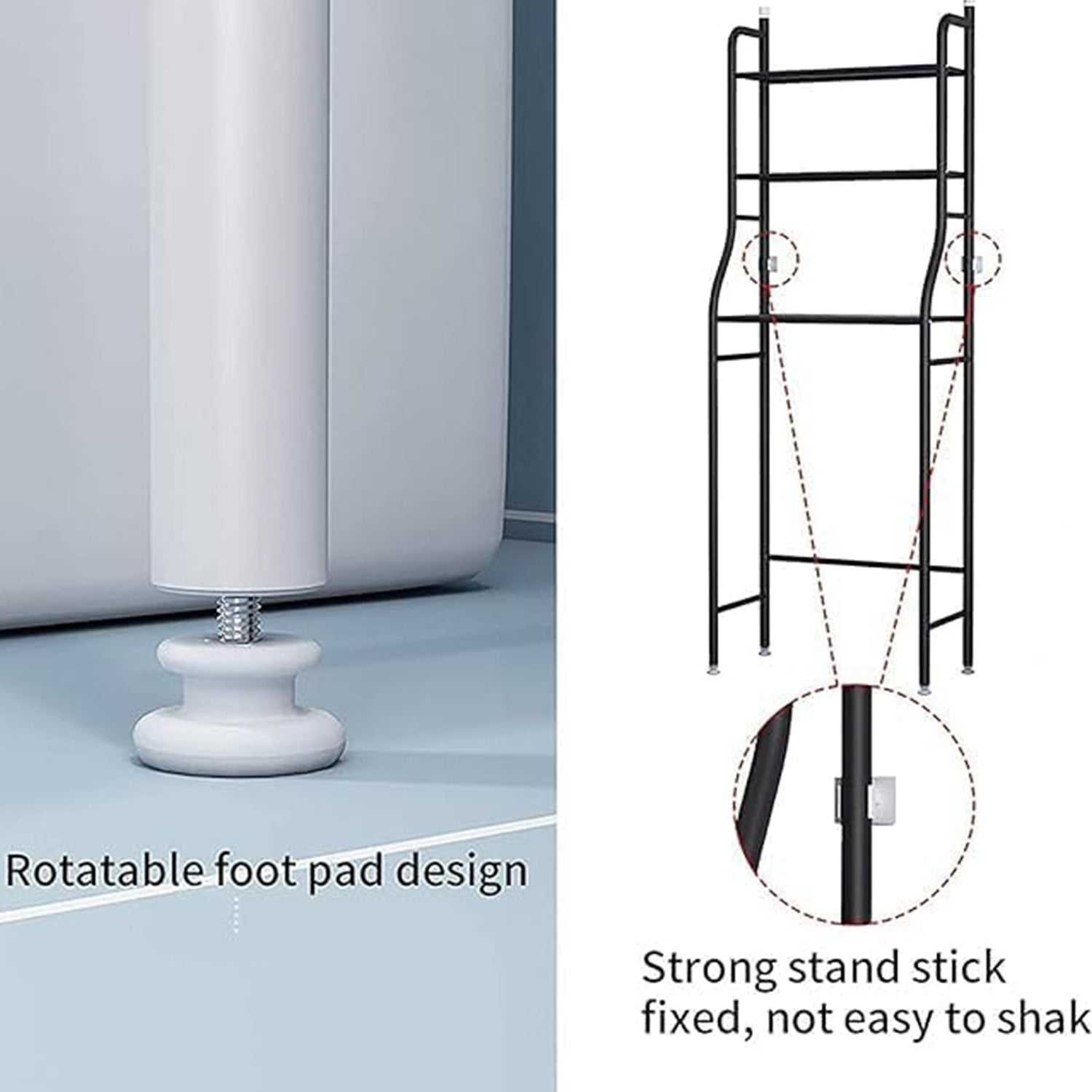 Multi-Layer The Toilet Storage Rack Metal | Bathroom Shelf Space Saving Organizer for Laundry Room Wash Basin Floor Stand Your Brand