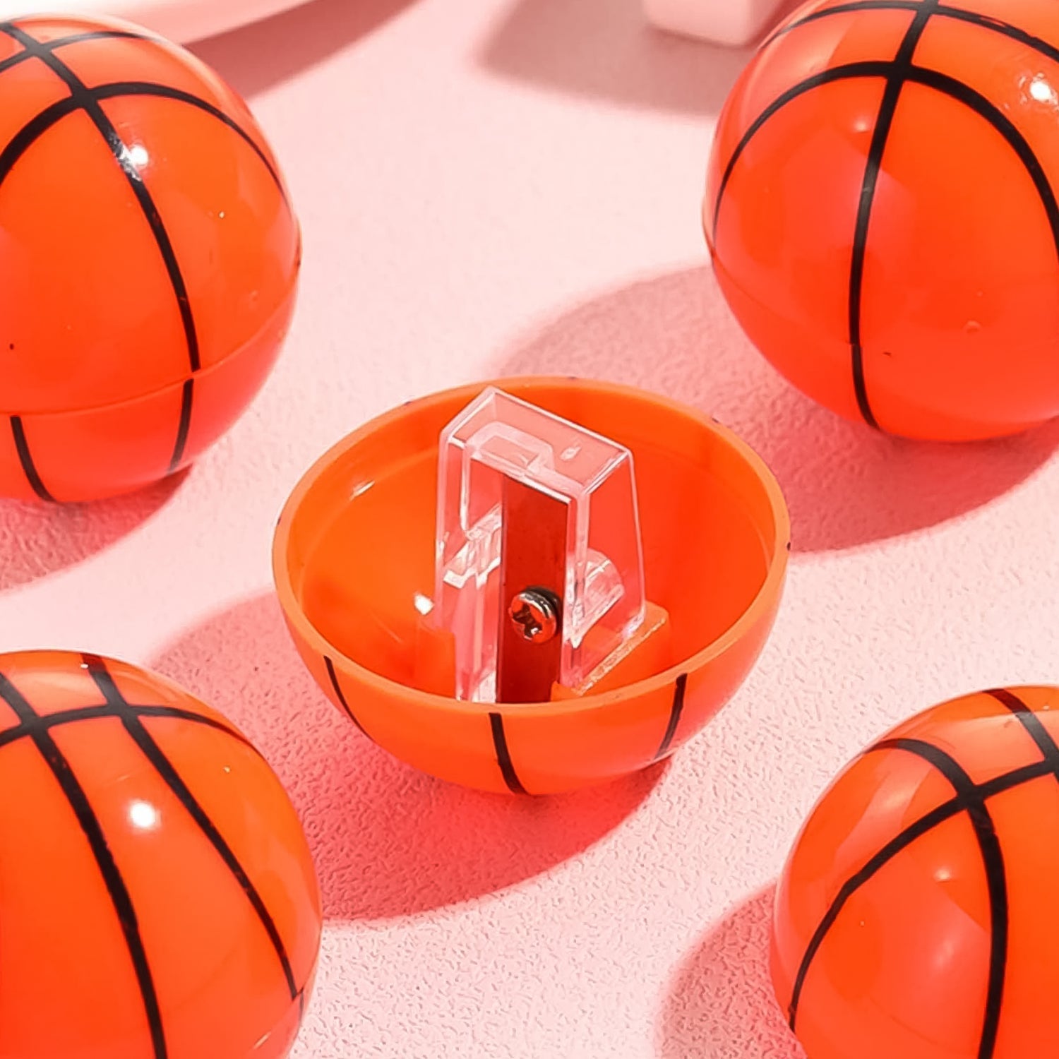 Round Basketball Shaped Pencil Sharpener (1 Pc) Your Brand