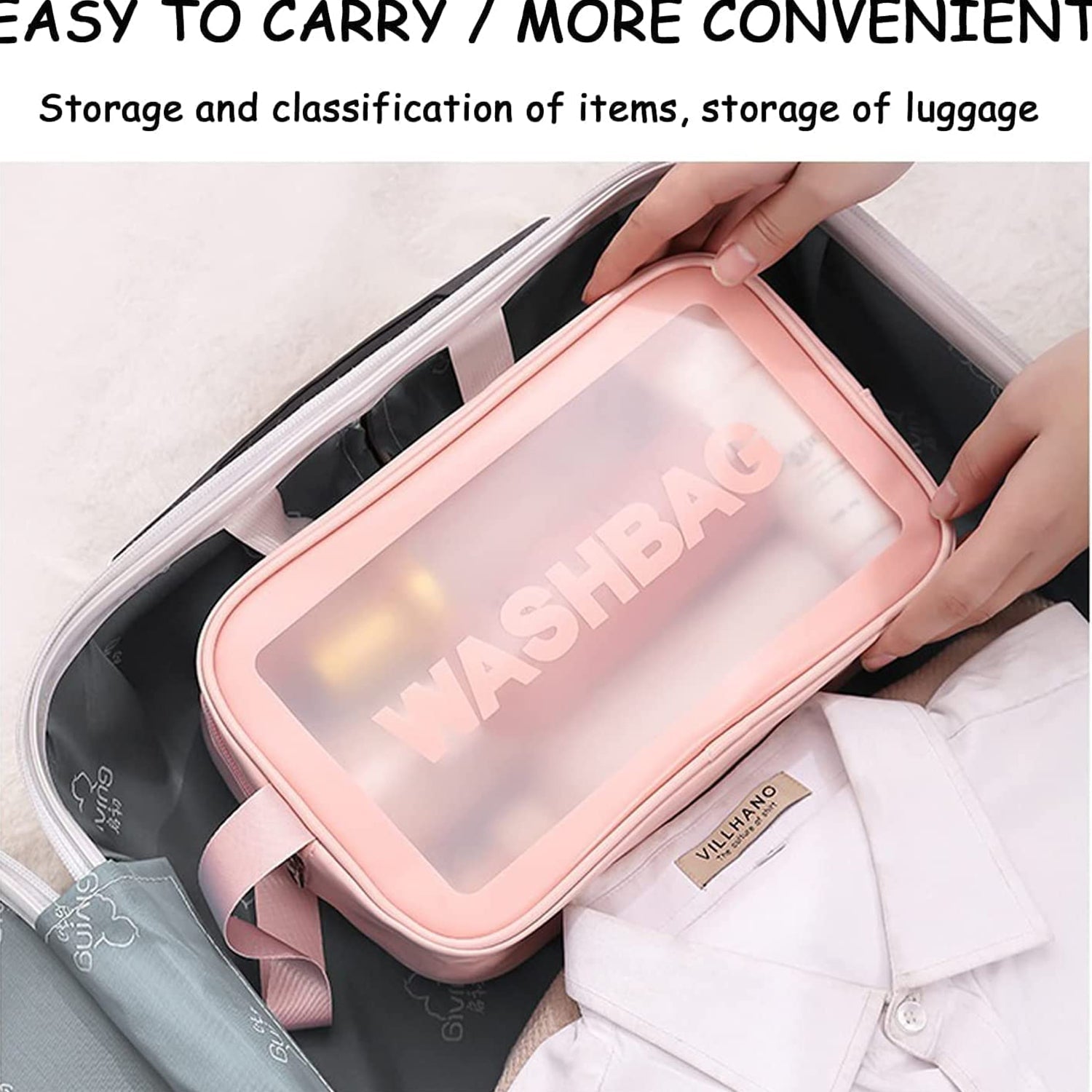 Cosmetic Pouch, Make up Bag for Home & Travel, Toiletry Bag for Cosmetics, Brushes, Accessories Set of 3 Small, Medium & Big - Wash Bag Your Brand