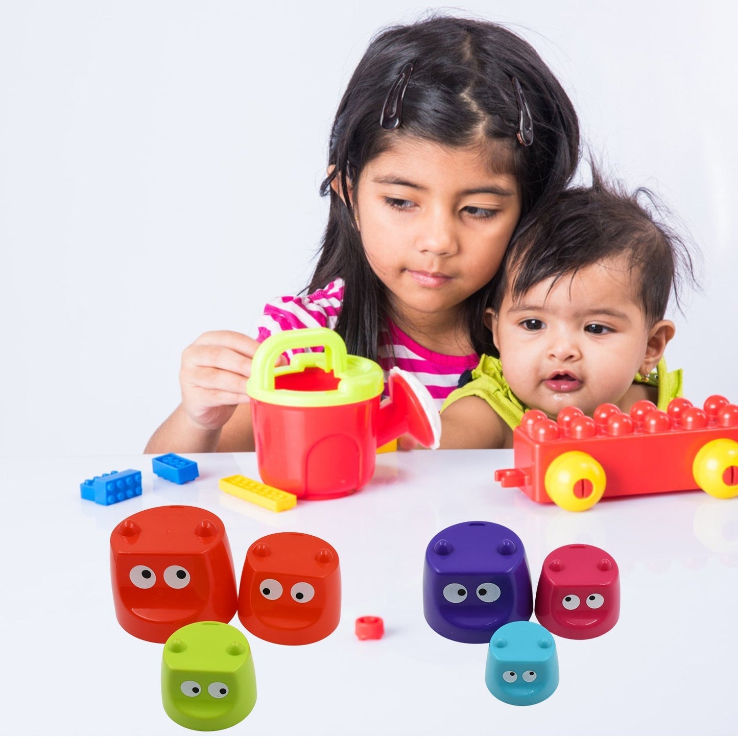 Monster Cups - Activity Toy for Babies 5+ Months Plastic Multicolor Infant & Preschool Toys Develops Motor & Reasoning Skills Birthday Gifts for Boys Girls Age 5+ Months Kids (1 Set) Your Brand