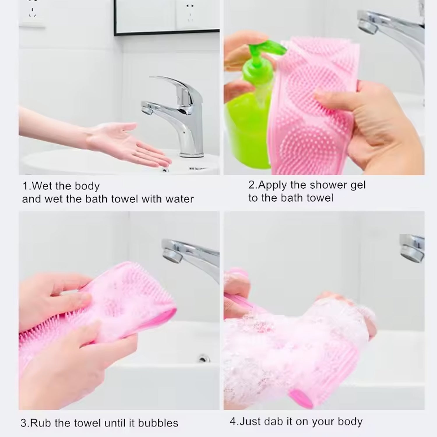 Powerful Rubbing Back,Artifacts Long Back Skin Soft Body Cleaning Scrubber Your Brand