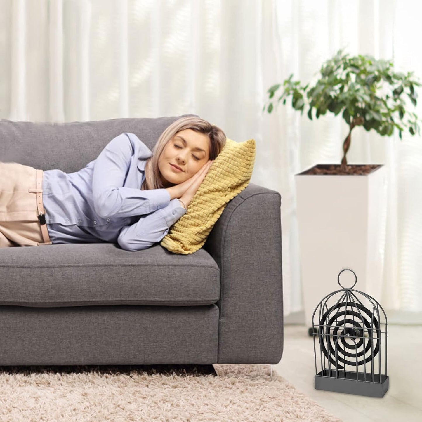 Mosquito Coil Holder, Vintage Style Durable Household Mosquito coil Stand Office Home