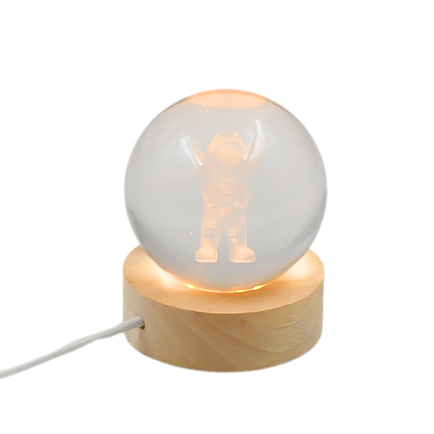 Home Decoration 3D Crystal Ball lamps With Base (1 Pc) Your Brand