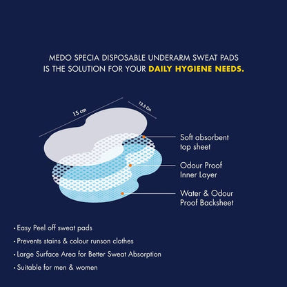 Underarms Sweat Pads Disposable Highly Absorbent Pads Cotton Anti-Allergic Anti Bacteria Anti Smell Underarm Perspiration Pad For Men And Women (Pack of 10) Your Brand