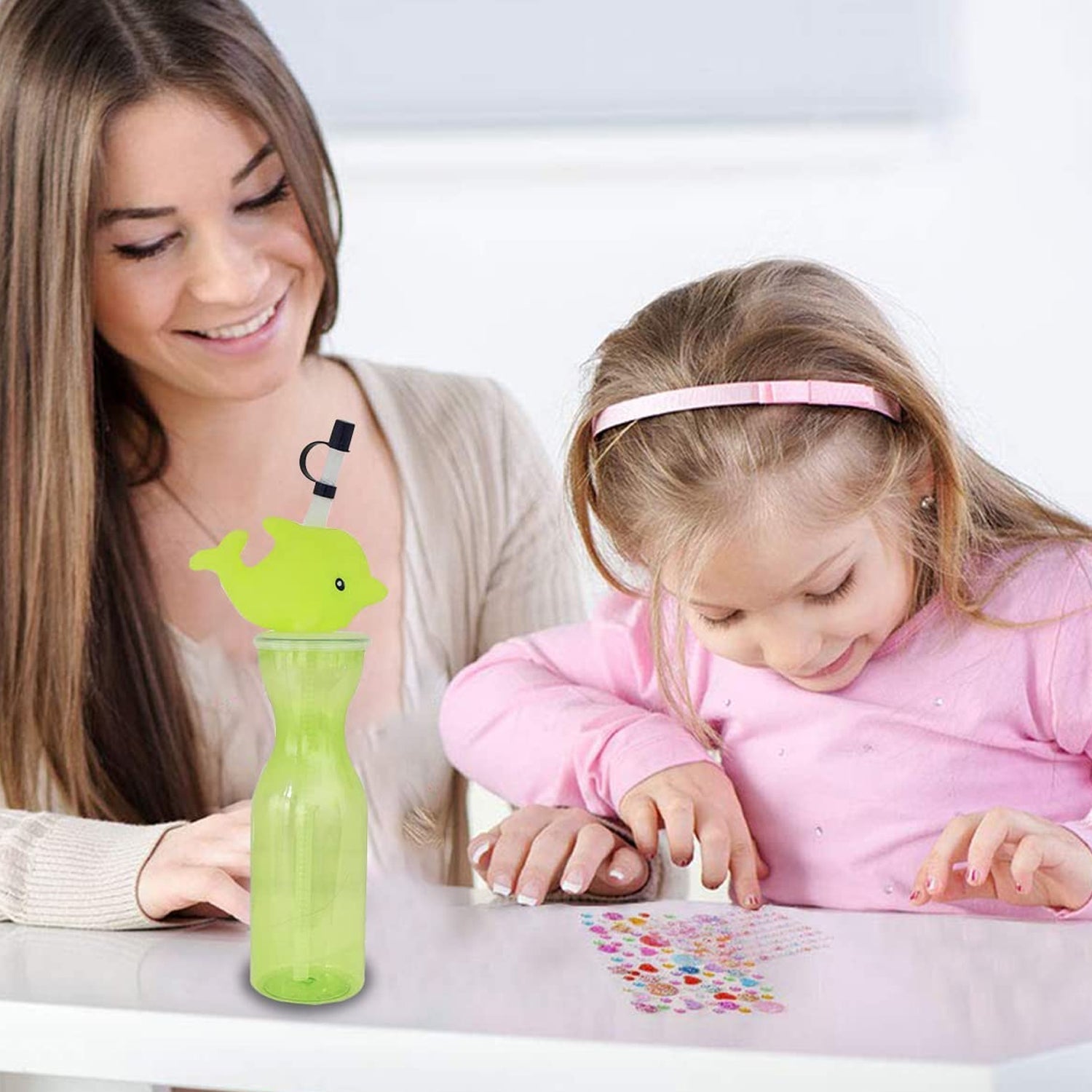 Party Props Birthday Return Gifts For Kids |Animal Shape Straw Sipper Bottle For Kids|Kids Return Gifts For Birthday|Straw Bottle For Kids Multicolor Your Brand
