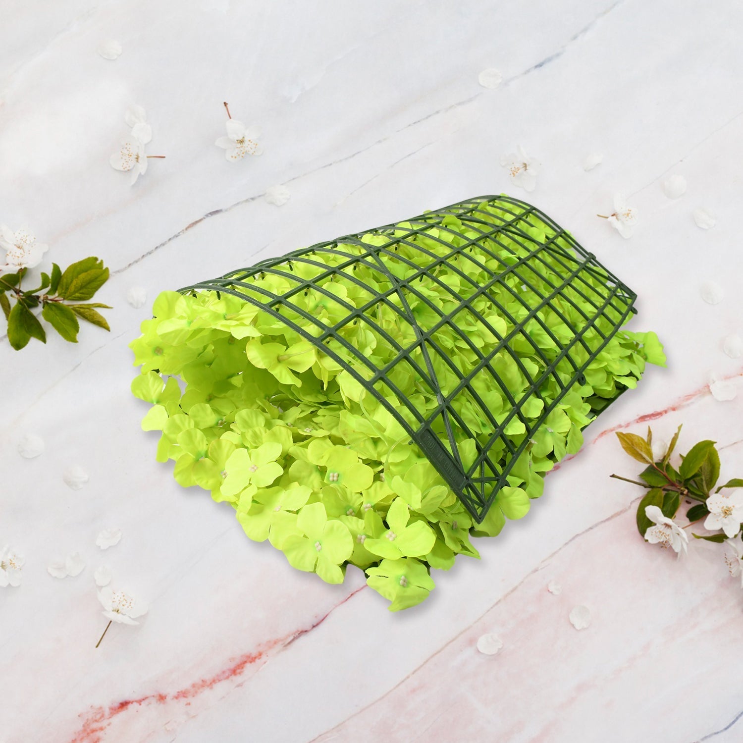 Plastic Wall Artificial Flowers Plant Base (60×40 CM / 1 Pc) Your Brand