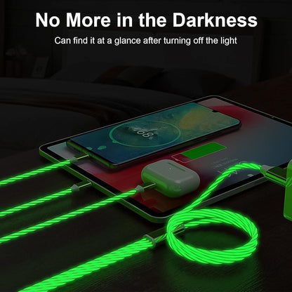 3 in 1 Charging Cable Light Up Fast Charger Multi Charging Cable (1 Pc) Your Brand