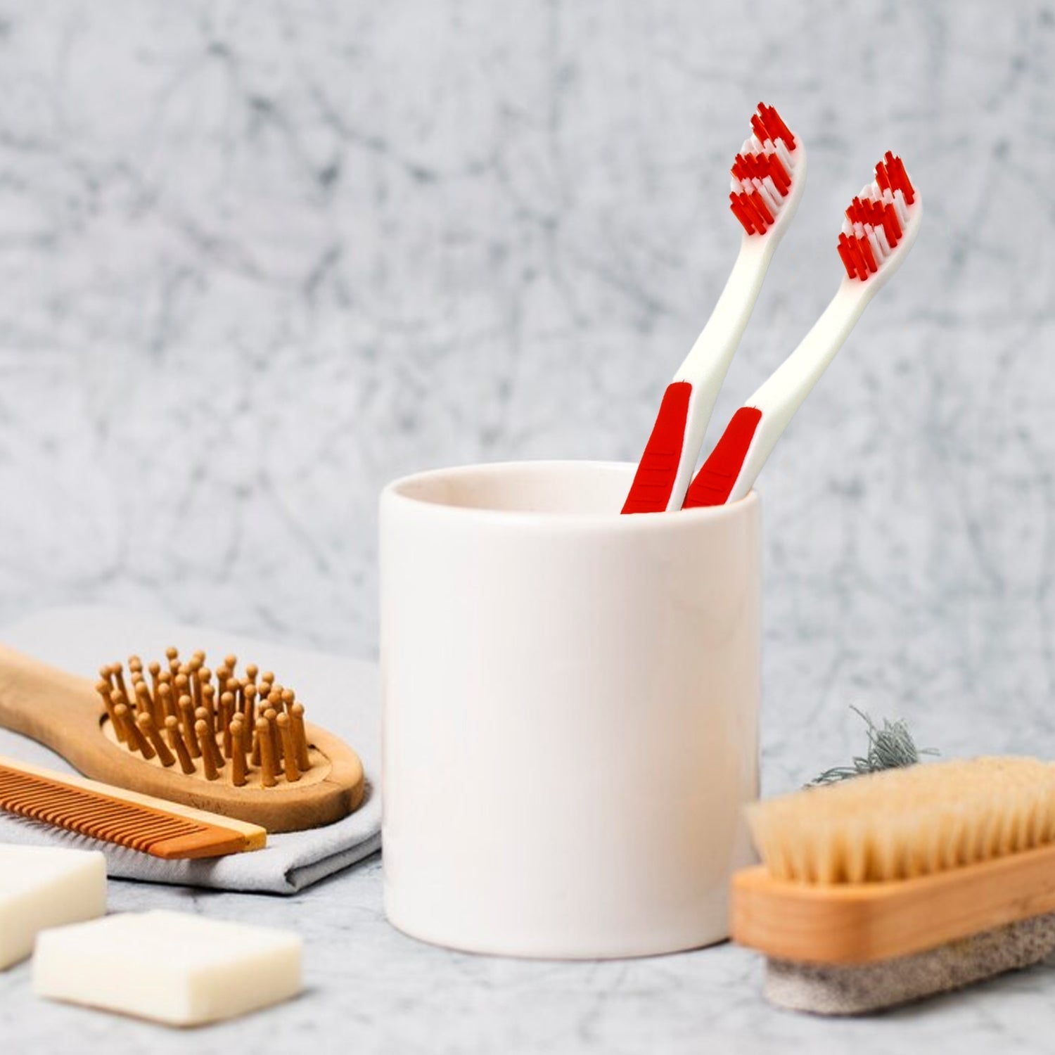 Soft Toothbrush With Plastic Round Box for Men and Women, Kids, Adults Plastic Toothbrush (10 pcs Set) Your Brand
