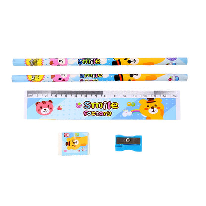 Wooden Pencil Set (5 Pc): School Supplies, Stationery Set for Kids