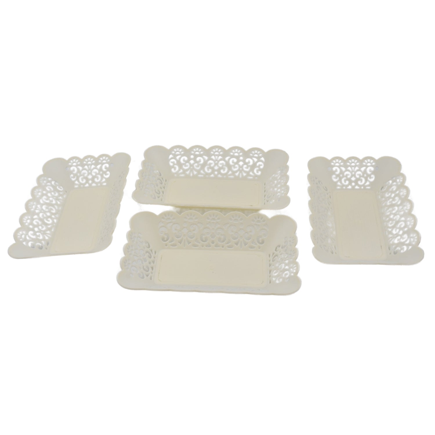 Rectangle Plastic Dinner Plate Snacks / Breakfast, Restaurant Serving Trays Home School Coffee Hotel Kitchen Office (8 Pcs Set) Your Brand