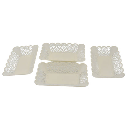 Rectangle Plastic Dinner Plate Snacks / Breakfast, Restaurant Serving Trays Home School Coffee Hotel Kitchen Office (8 Pcs Set) Your Brand