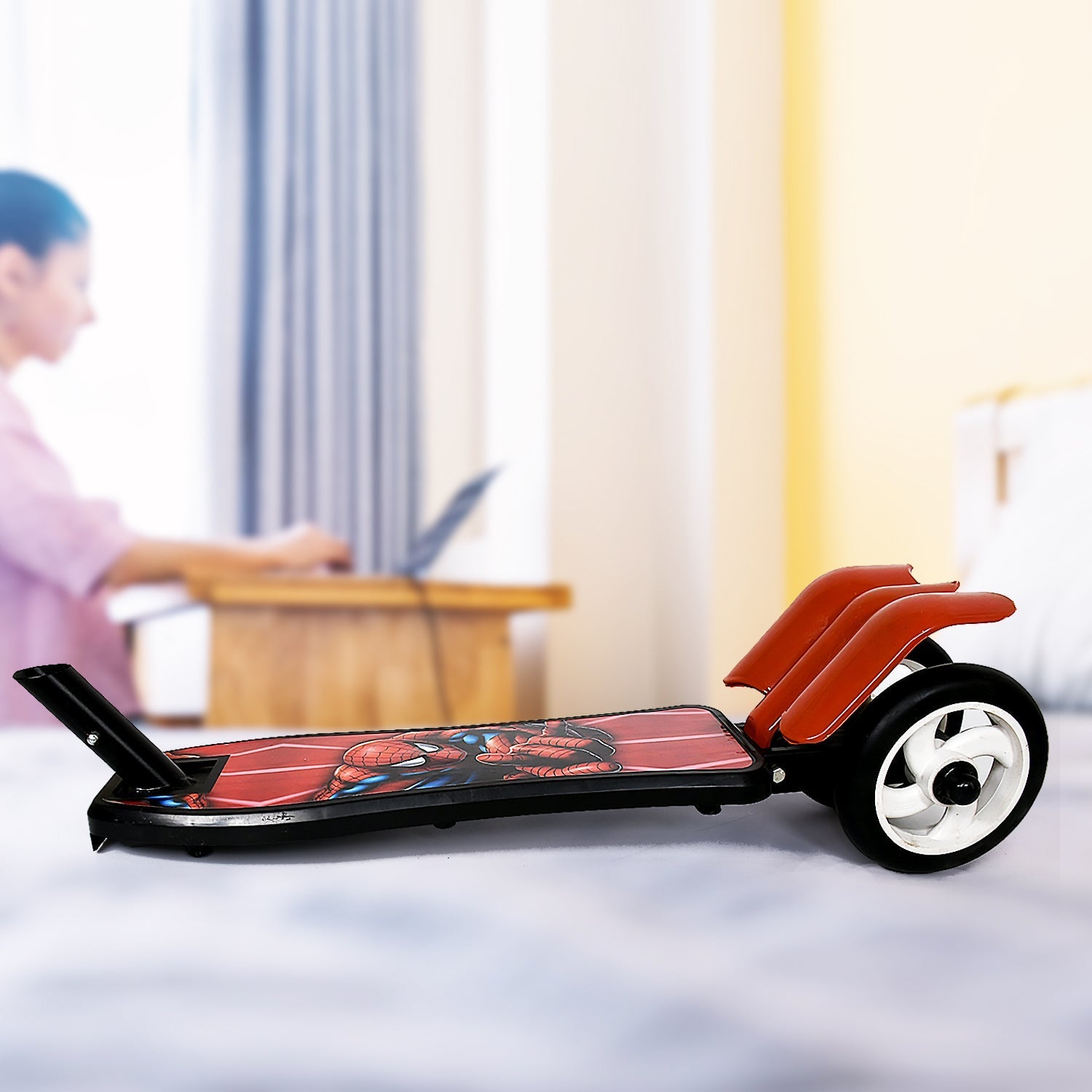 Basic Kids Ride On Leg Push Scooter for Boys and Girls (4 - 8 Years Old Kids) Foldable Scooter Cycle with Height Adjustment for Boys and Girls Multicolor (1 Pc / 3 Wheel)  Your Brand