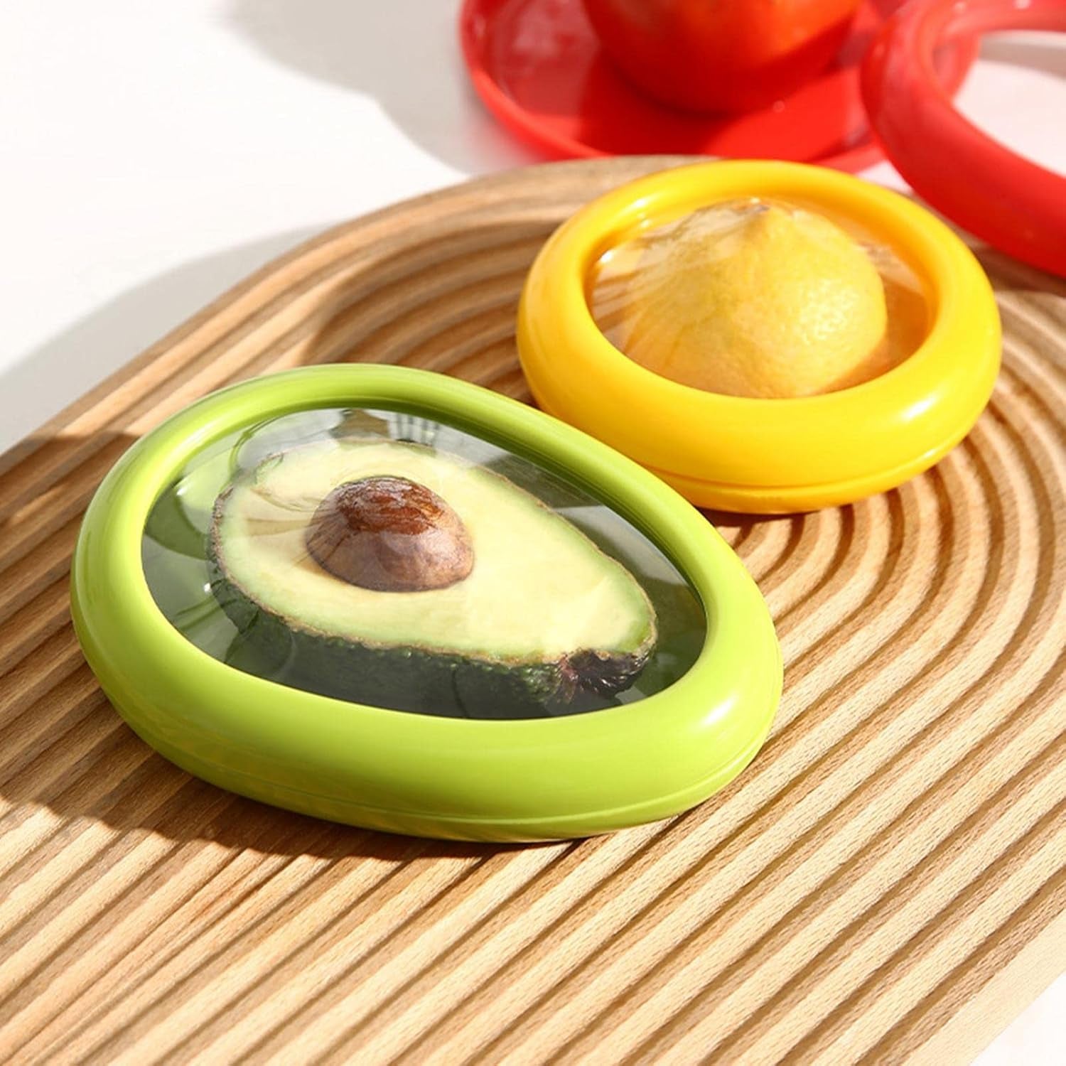Green Oval Shape Vegetable Container Premium Fruits Saver Keeper (1 Pc) Your Brand