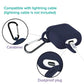 Silicone Shockproof Protection Wireless Headphones Carrying Box Cover Metal Keychain