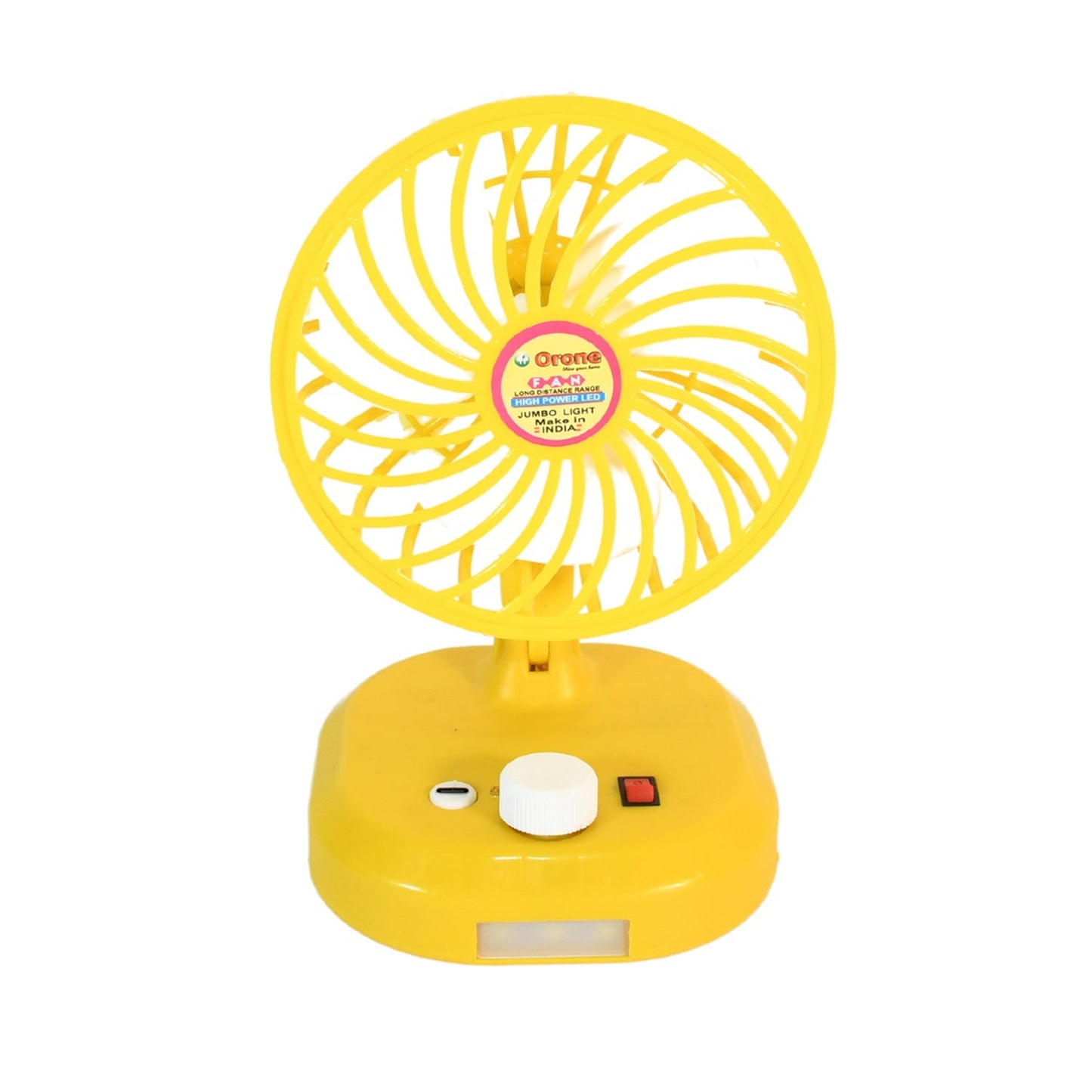 USB-C Type Rechargeable Portable Fan With LED Light Heavy Duty Motor & Foldable Fan With Charging Port Home, Outdoor, Temple Your Brand
