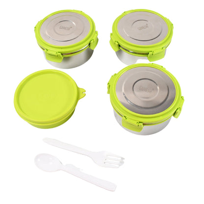 Stainless Steel Tiffin Lunch Box Container / Dabba with 4 Side Clip Lock Lid for Office & School Use/ Food Grade / Air Tight / Easy to Carry / Leak Proof Your Brand