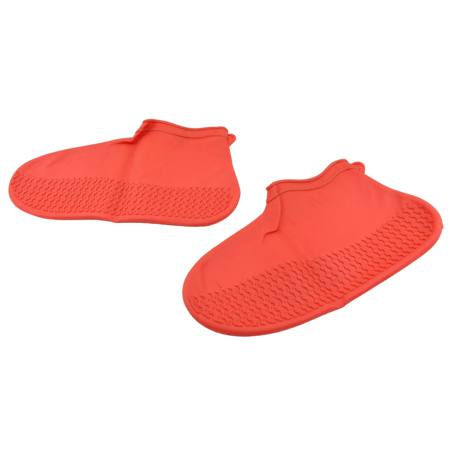 Non-Slip Silicone Rain Reusable Anti skid Waterproof Fordable Boot Shoe Cover (Medium Size / 1 Pair / Red) Your Brand