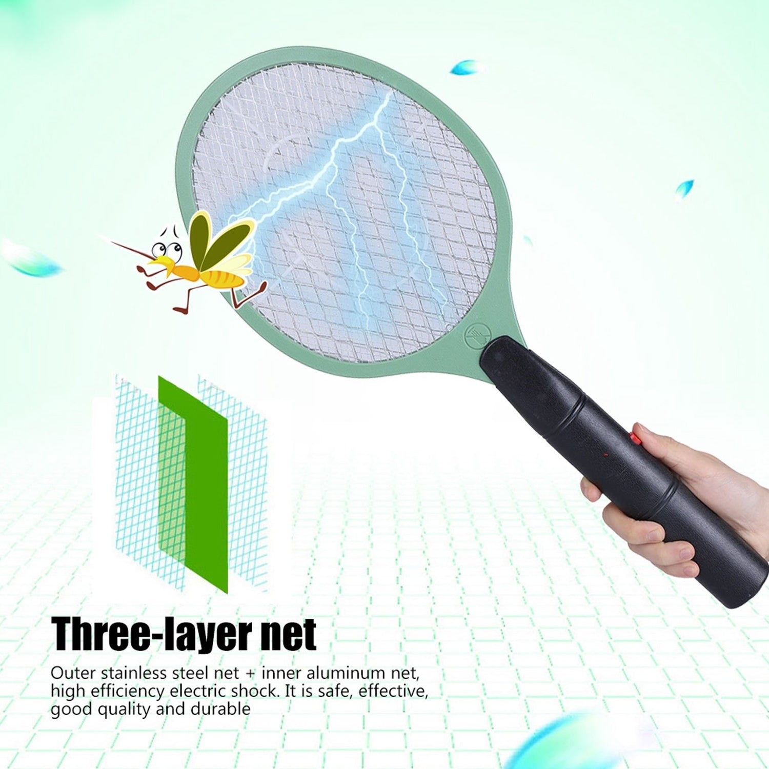 Mosquito Killer Racket Rechargeable Handheld Electric Fly Swatter Mosquito Killer Racket Bat, Electric Insect Killer (Quality Assured) Your Brand