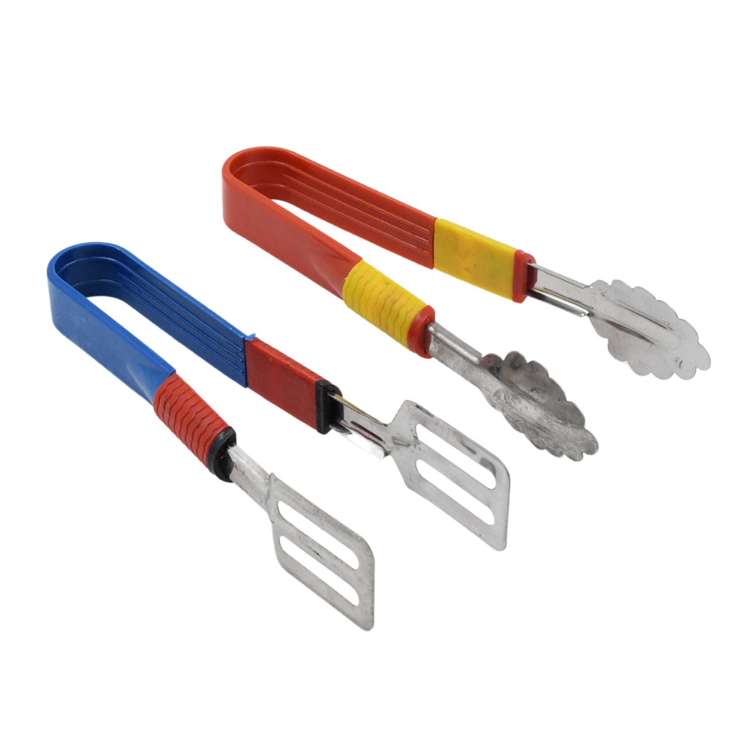 Stainless Steel Multipurpose Utility Tong / Serving Food Tongs / Tong for Kitchen and Bar / Frying, Clipping, Grilling Tong (2 Pcs Set) Your Brand