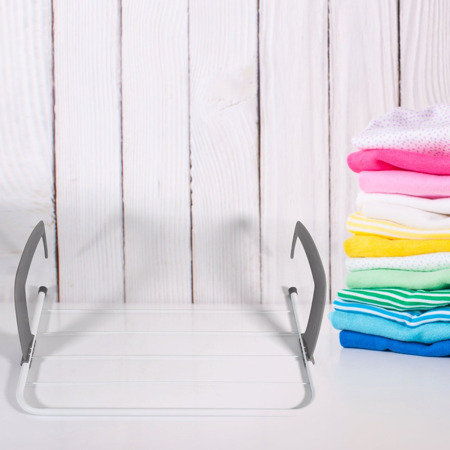 Metal Steel Folding Drying Rack for Clothes Balcony Laundry Hanger for Small Clothes Drying Hanger Metal Clothes Drying Stand, Socks and Plant Storage Holder Outdoor / Indoor Clothes-Towel Drying Rack Hanging on The Door Bathroom Your Brand