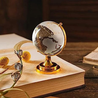 Crystal Globe / World Map 50 mm with Golden Stand (1 Pc) Your Brand