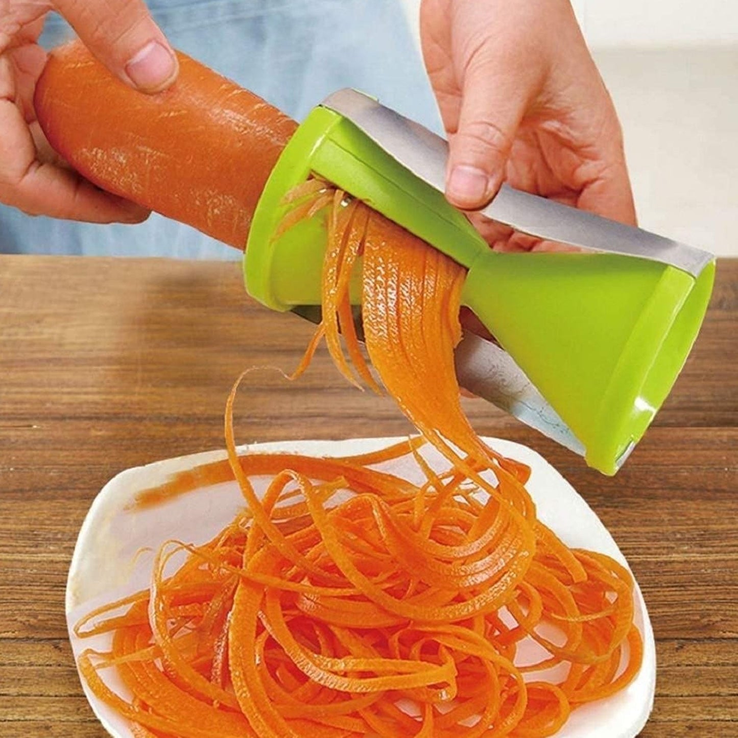 Portable Spiralizer Vegetable Slicer Handheld Spiralizer Peeler Stainless Steel Spiral Slicer For Salad Vegetables Fruit Slicer Your Brand