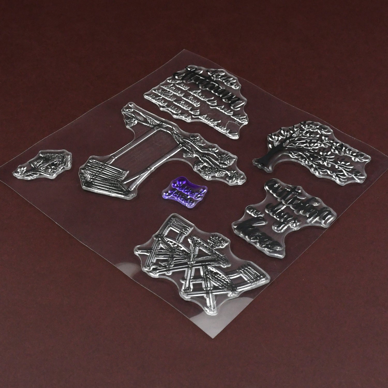 Reusable Transparent Rubber Stamp for Paper Crafts (Mix Design / 1 Sheet) Your Brand