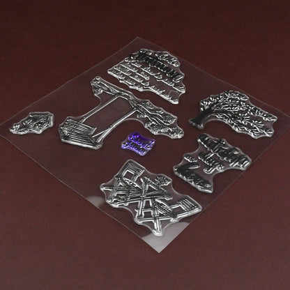 Reusable Transparent Rubber Stamp for Paper Crafts (Mix Design / 1 Sheet) Your Brand