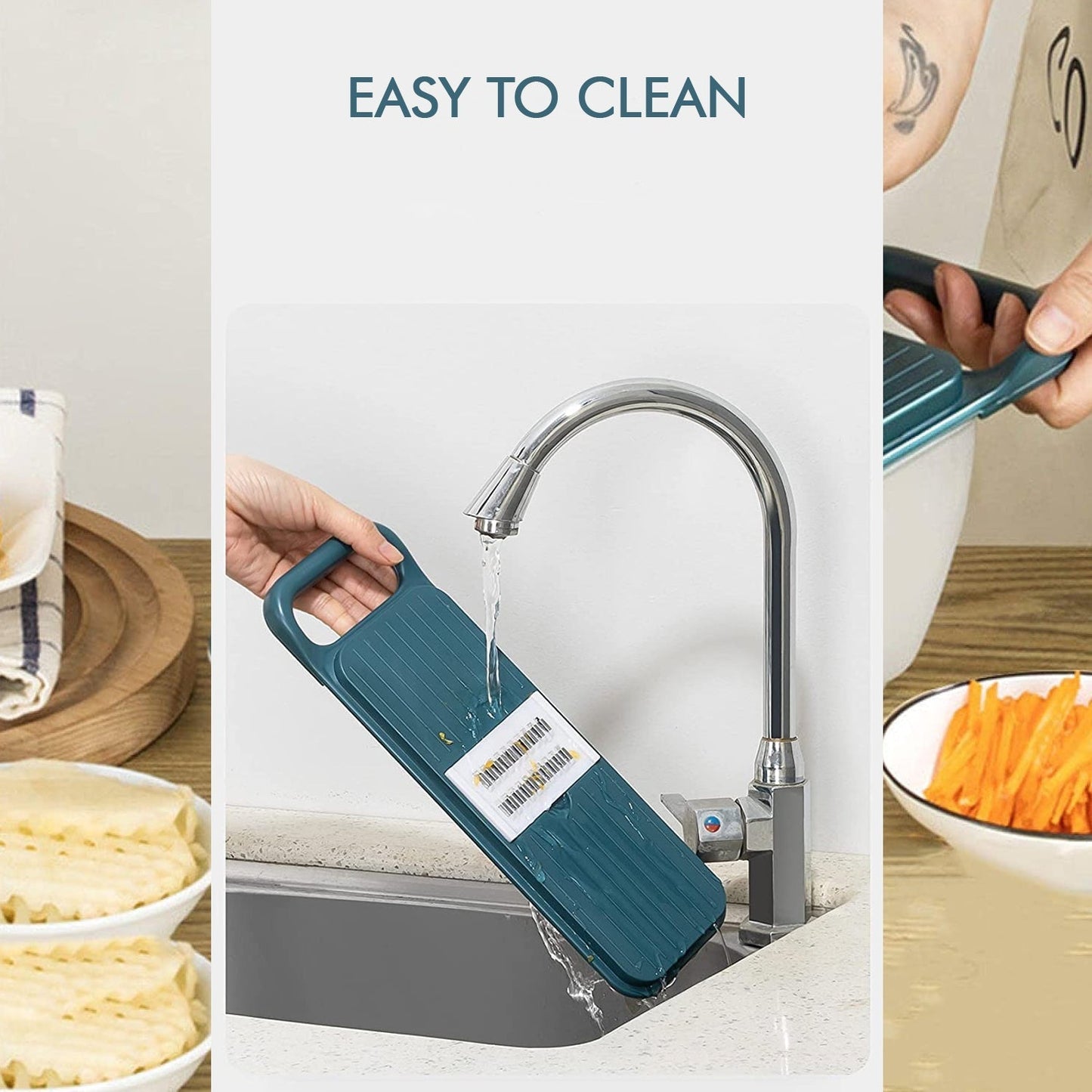 Multifunctional Vegetable Slicer Cutter Onion and Potato Slicer cutter with 6blades and 1 peeler Your Brand
