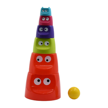 Monster Cups - Activity Toy for Babies 5+ Months Plastic Multicolor Infant & Preschool Toys Develops Motor & Reasoning Skills Birthday Gifts for Boys Girls Age 5+ Months Kids (1 Set) Your Brand