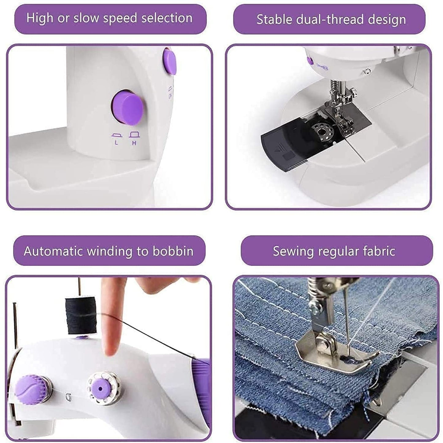 Home Tailoring Sewing Machine With Extension Table Set, Foot Pedal, Adapter Mini Electric Silai Machine, Portable Stitching Machine/Tailoring Machine Your Brand