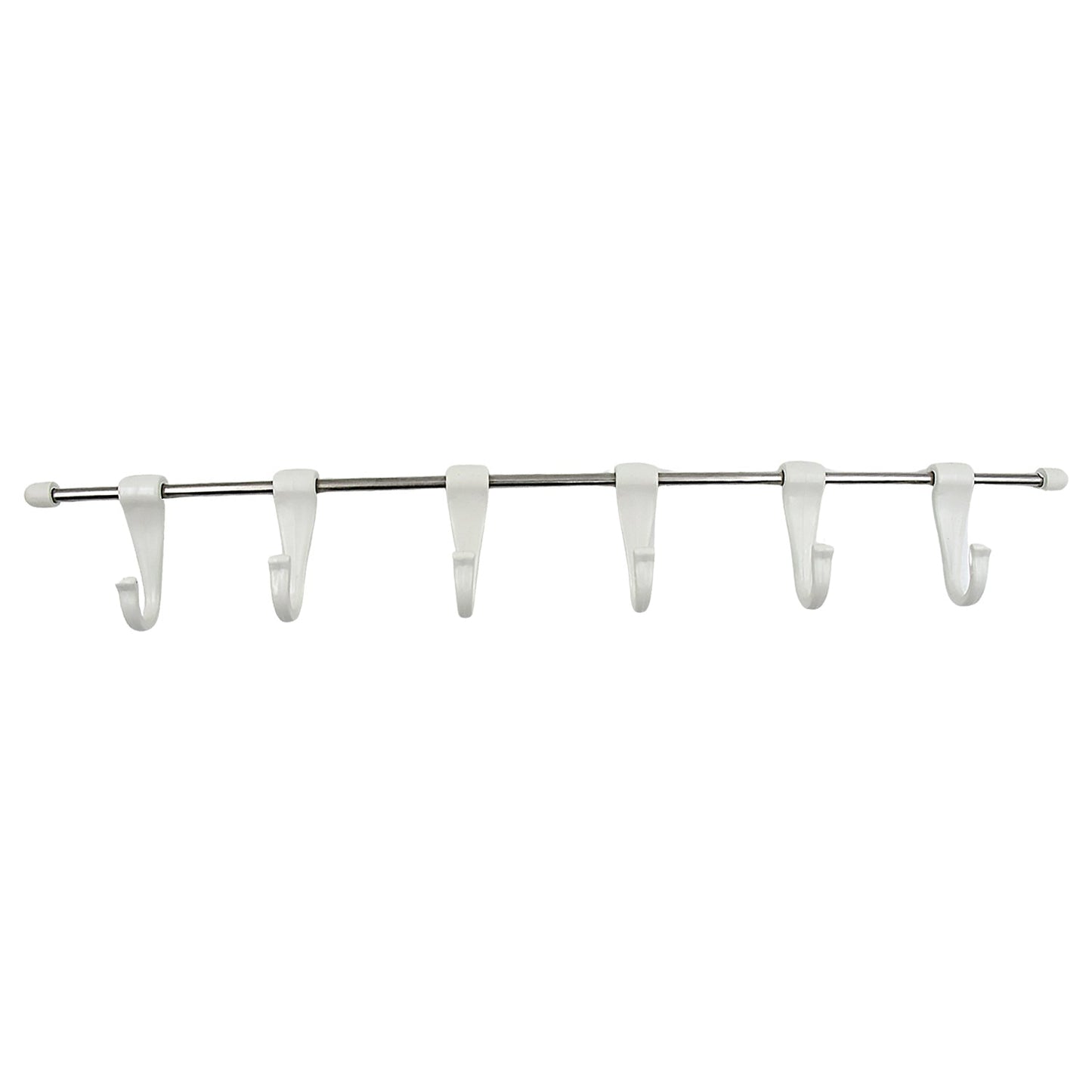 Stainless Steel Utensil Hanger Rail Nail Free Wall Mount with 2 Magic Stickers & 6 Plastic Hooks For Kitchen Your Brand