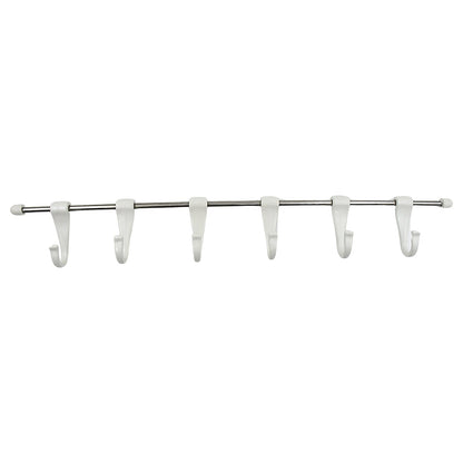 Stainless Steel Utensil Hanger Rail Nail Free Wall Mount with 2 Magic Stickers & 6 Plastic Hooks For Kitchen Your Brand