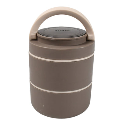 Ganesh Smart Stack 2 Layer Portable Lunch Box Stainless Steel Airtight Leak-Proof Lunch Box for Office, School, Picnic: Color May Vary (2 Layer) Your Brand