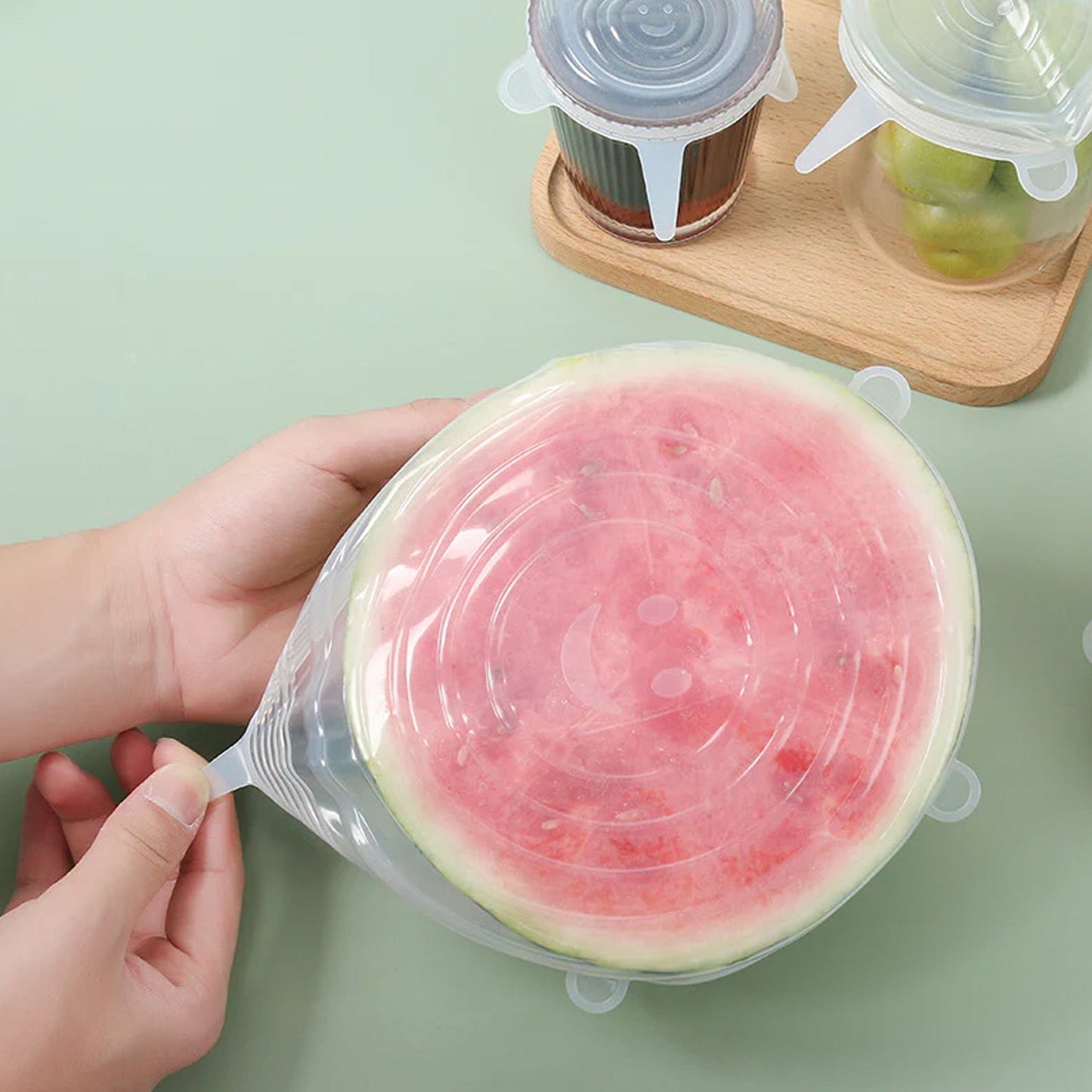 Silicone Food Cover Stretch Lids (6 Pcs Set / 62 Gm) Your Brand