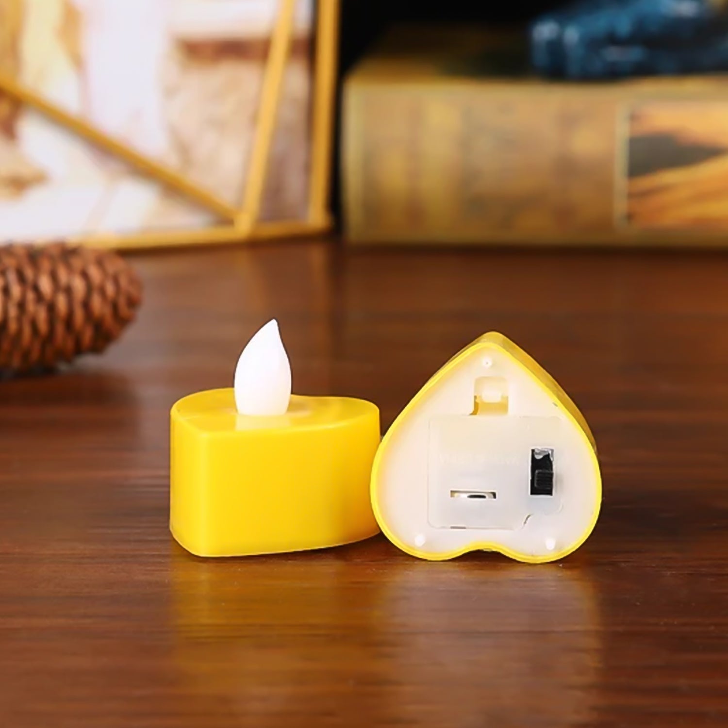 Heart Shape Battery Operated Tea Light LED Candles, for Decoration Use (24 Pc Set) Your Brand