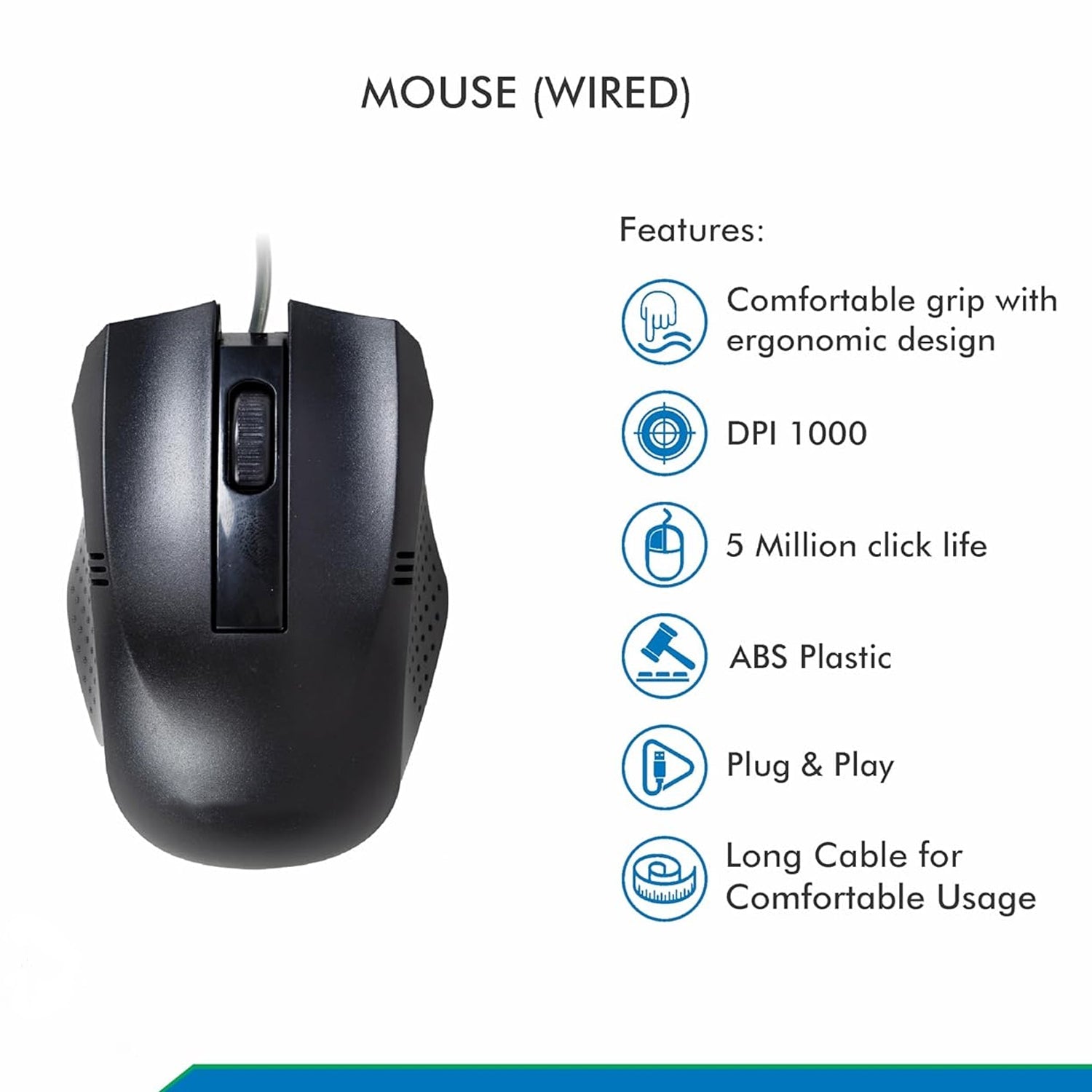 Computer / Laptop Wired Optical Mouse (1 Pc) Your Brand