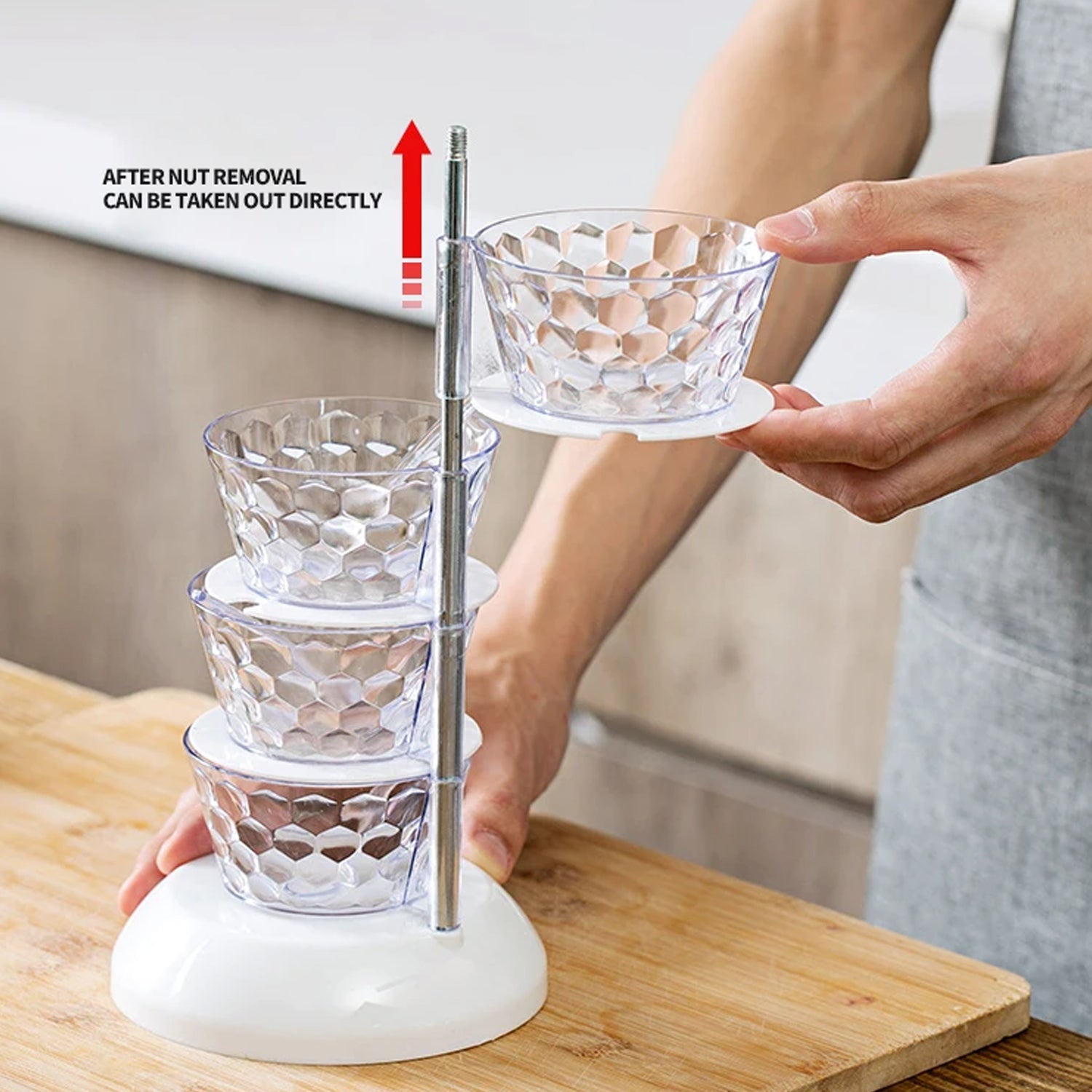 5 Section 360° Rotating Vertical Seasoning Box Plastic Pickle Tower | Spice Rack (5 Layer with 5 Plastic Spoon / 1 Set) Your Brand