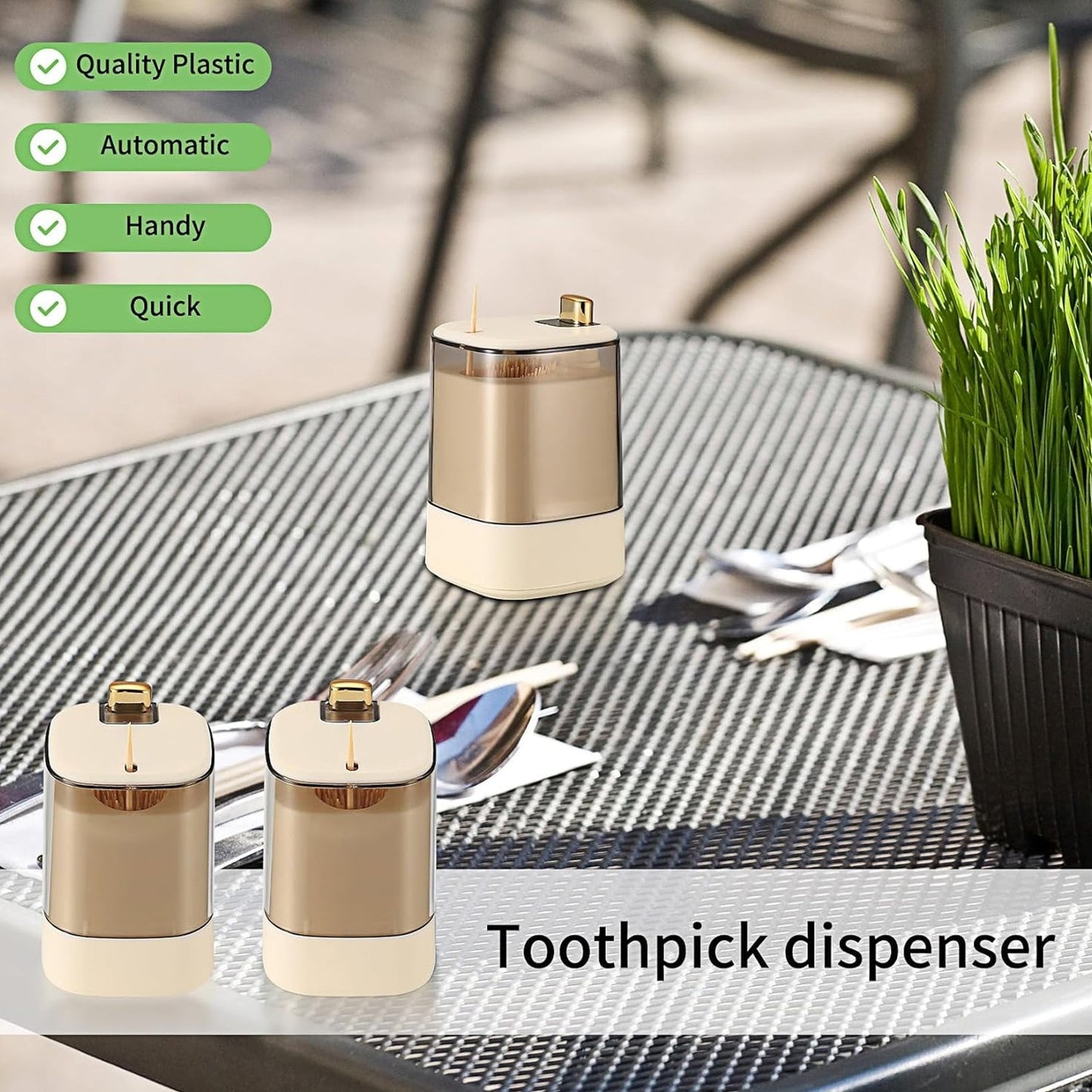 Toothpick Holder Dispensers, Automatic Toothpicks Container, Toothpicks Storage Dispensers Box, for Home Living room Kitchen Restaurant (1 Pc) Your Brand