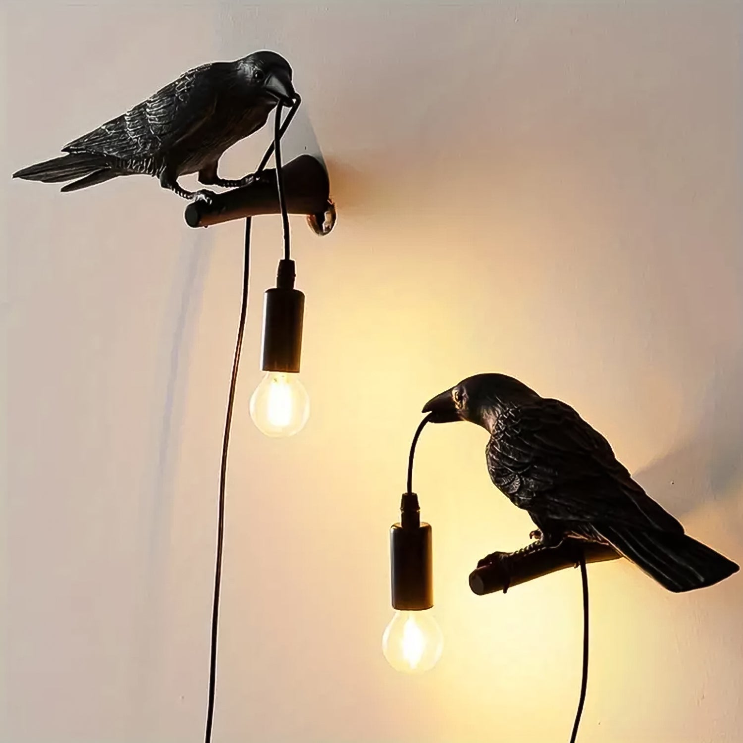 Crow Birds Table Lamps with Vintage Edison Bulb, Bird lamp (1 Set) Your Brand