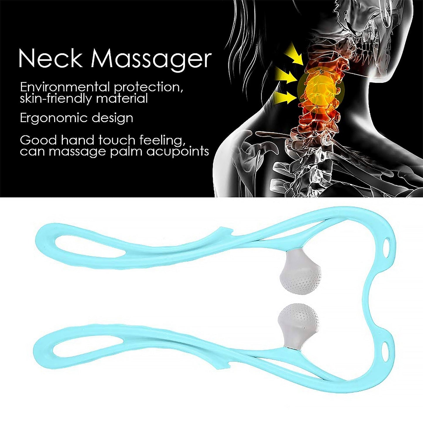 Neck Shoulder Massager, 33×18 cm Portable Relieving the Back for Men Relieving the Waist Women (1 Pc) Your Brand