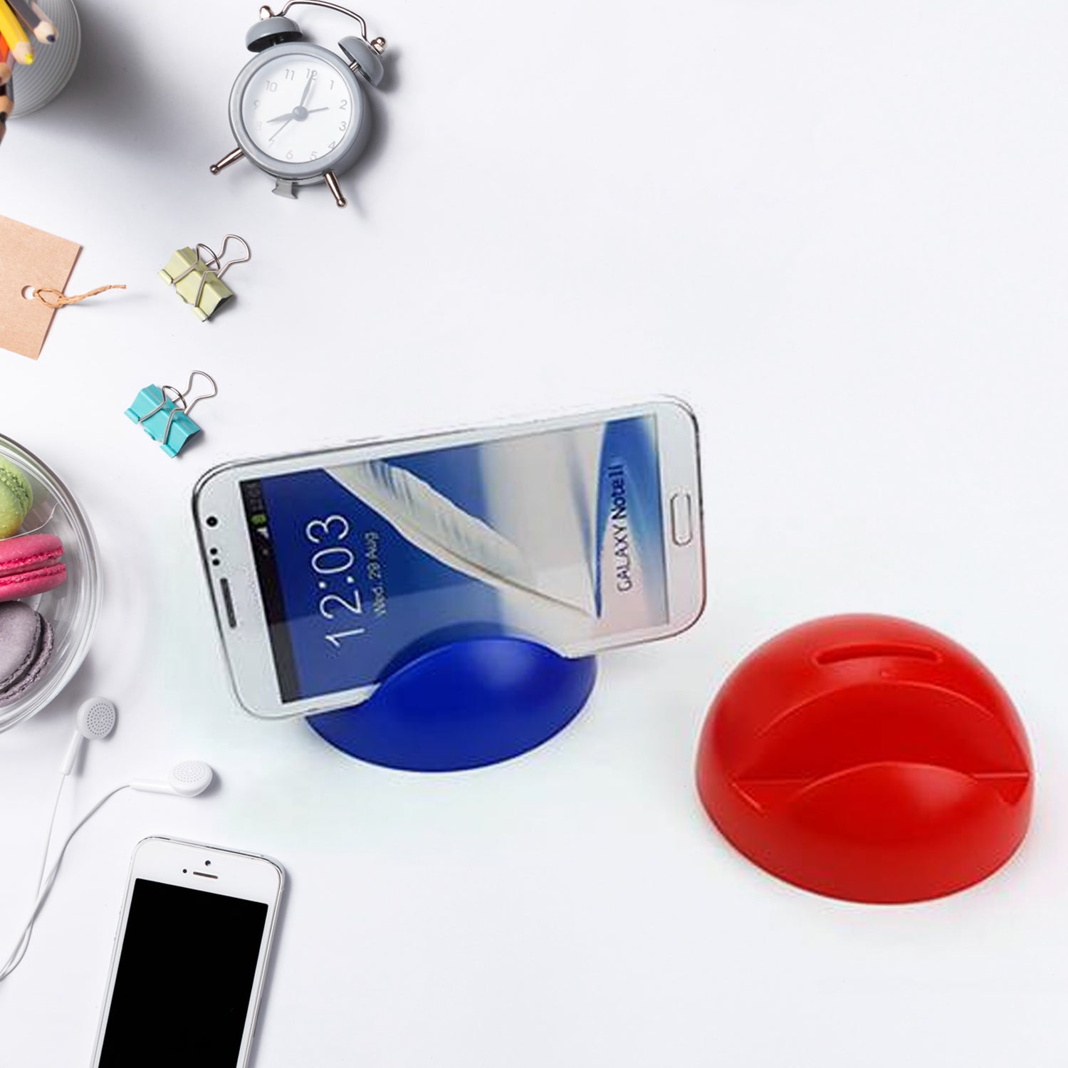 2in1 ABS Plastic Phone Holder Phone Stand With Coin Bank (1 Pc) Your Brand