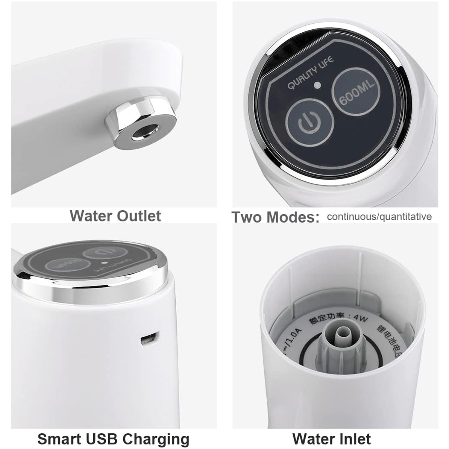 Water Dispenser, Portable Water Bottle Pump USB Charging Electric Automatic Drinking Pump, Portable Drinking Dispenser Pump for Home Kitchen Living Room Office Camping Your Brand