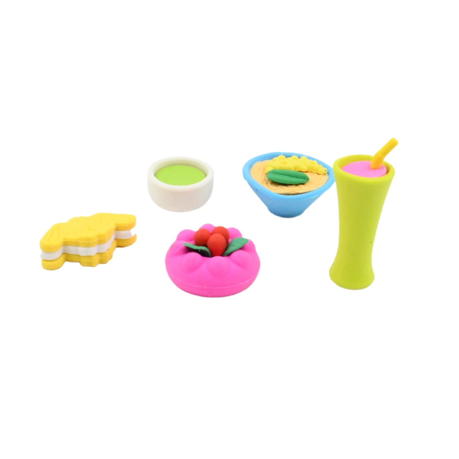 3D Mix Design Fancy & Stylish Colorful Erasers, Mini Eraser Creative Cute Novelty Eraser for Children Different Designs Eraser Set for Return Gift, Birthday Party, School Prize (1 Set) Your Brand