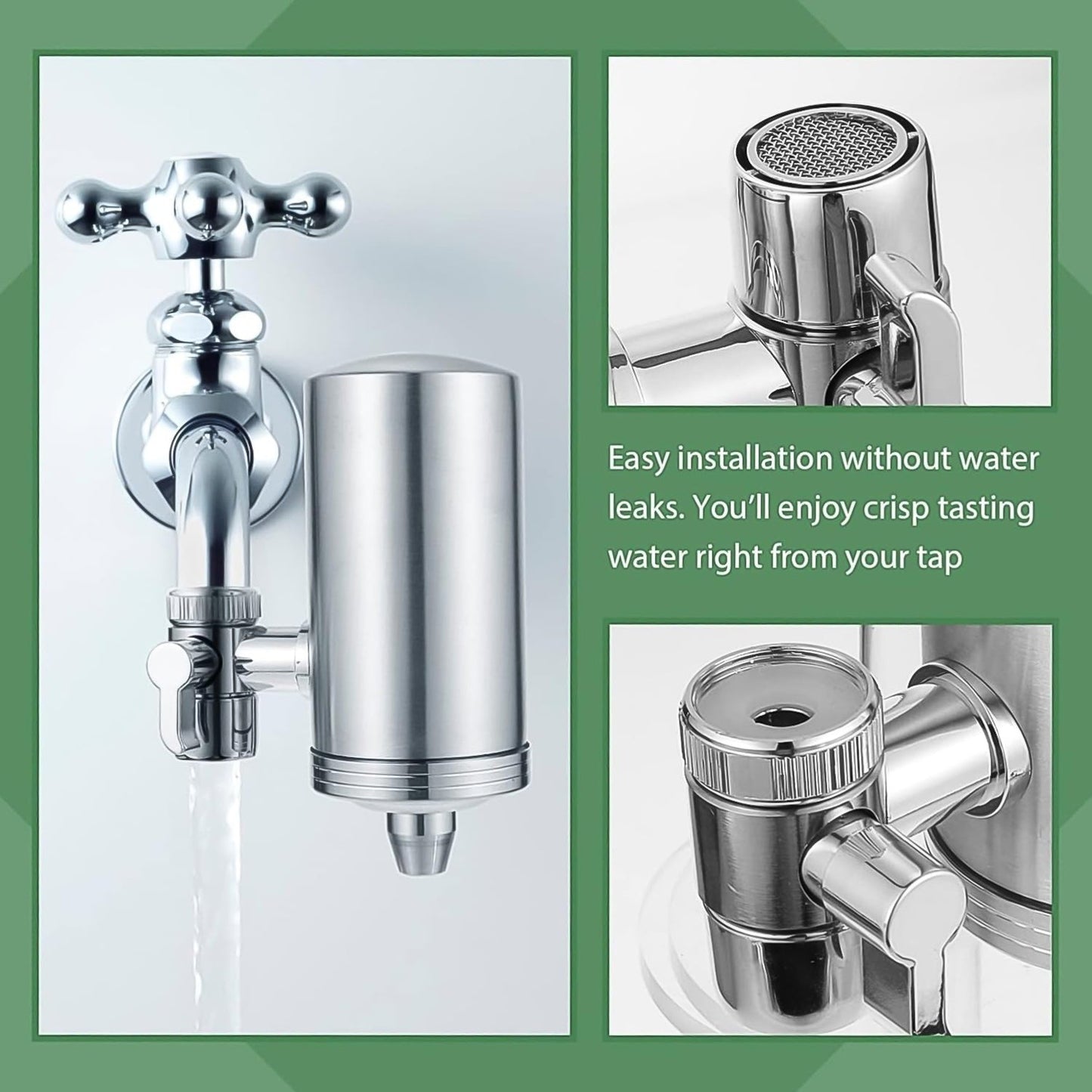 304 Stainless Steel Faucet Mount Water Filter, Water Purifier (1 Set) Your Brand