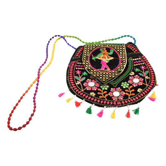 9 inch Handcrafted Cotton Embroidered Shoulder Bag for Girls & women (1 Pc) Your Brand