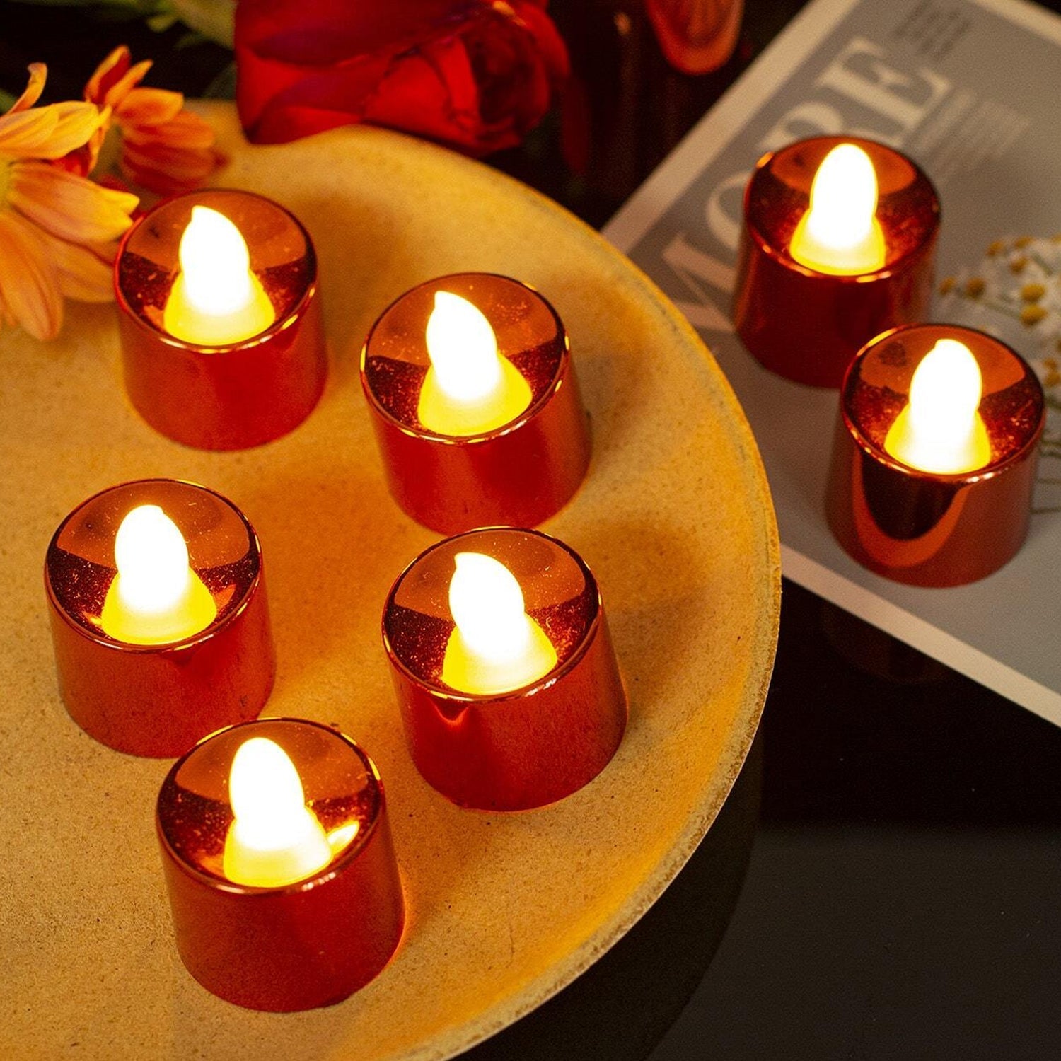 Electrical Candles Diya LED Tea Light, Plastic Candle Light Candle Candle (24 Pc Set) Your Brand