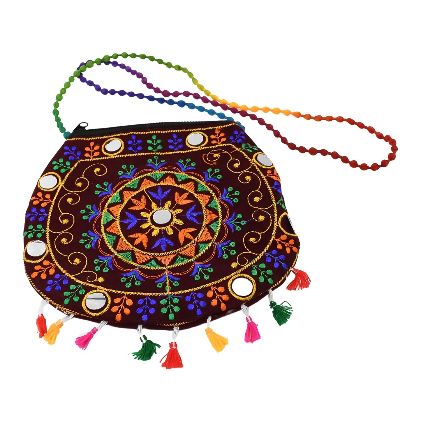 Handcrafted Cotton Embroidered Shoulder Bag / Purse for Girls & women (1 Pc / 9 Inch / Mix Desing) Your Brand