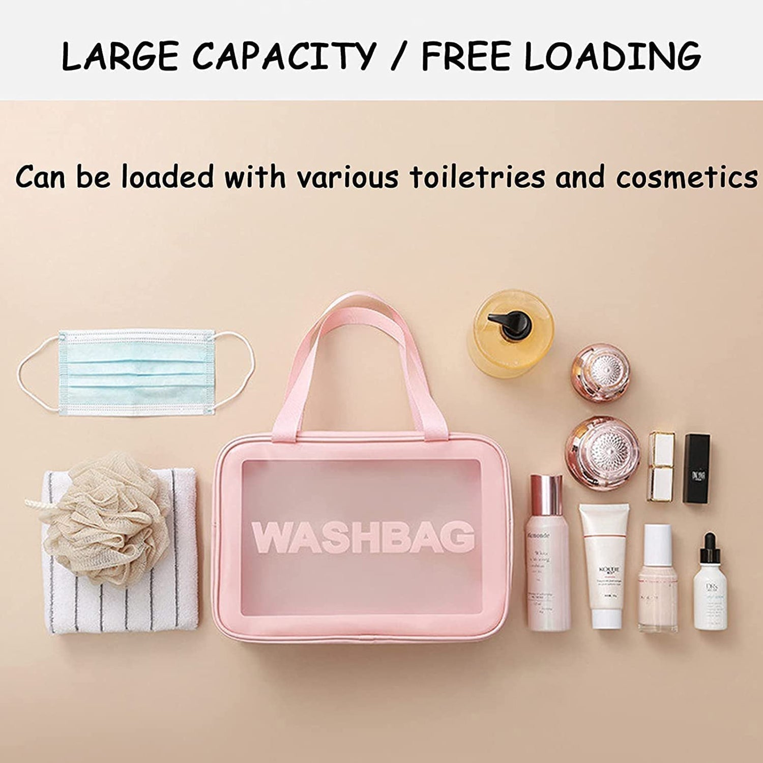Cosmetic Pouch, Make up Bag for Home & Travel, Toiletry Bag for Cosmetics, Brushes, Accessories Set of 3 Small, Medium & Big - Wash Bag Your Brand