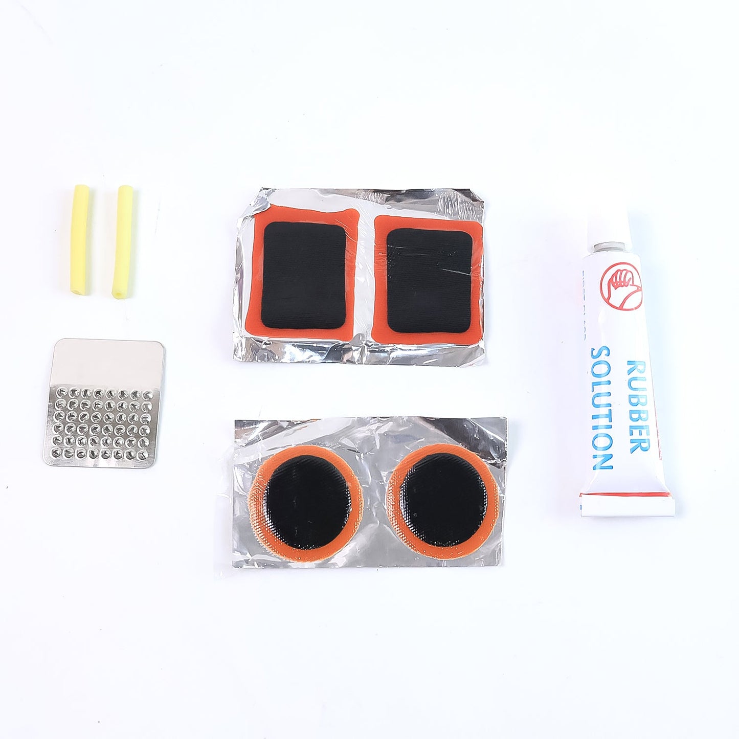 Bicycle Tire Repair Kit – Portable Puncture Repair Set with Adhesive (1 Set / Mix Design)